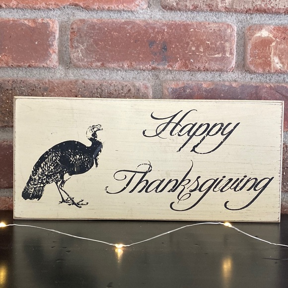 Thanksgiving distressed wood box sign - Picture 1 of 6